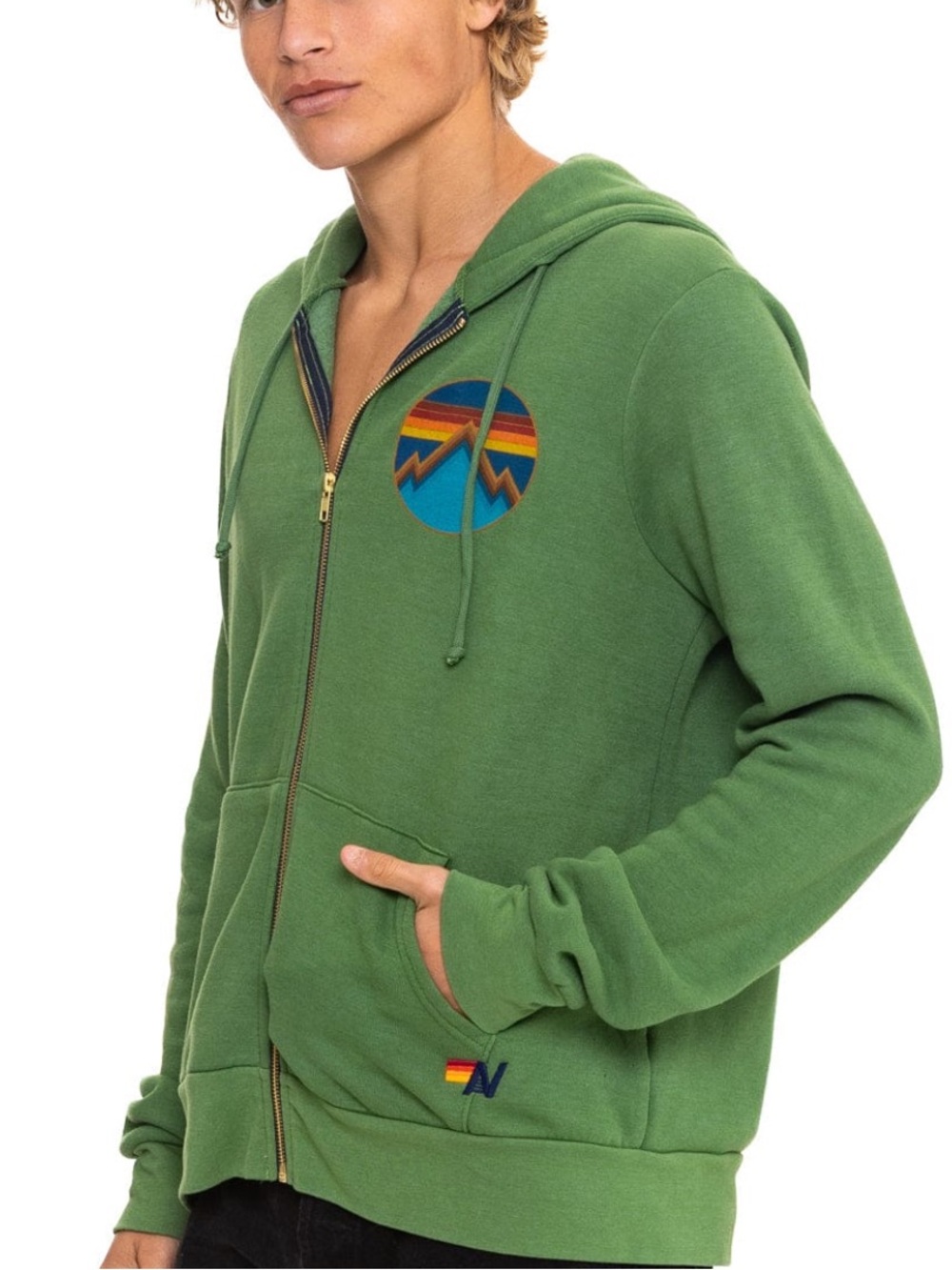Aviator Nation All Seasons Circle Zip Hoodie - Unisex - Palm
